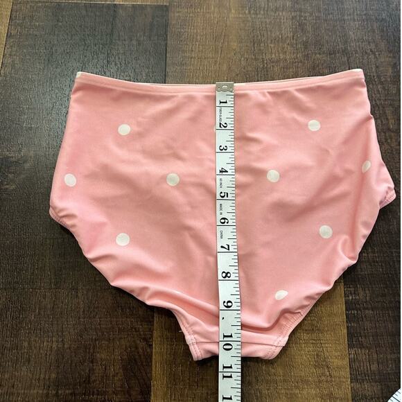 Albion Fit Pink & White Polka Dot Swimsuit Bottom Size Small - Picture 6 of 6